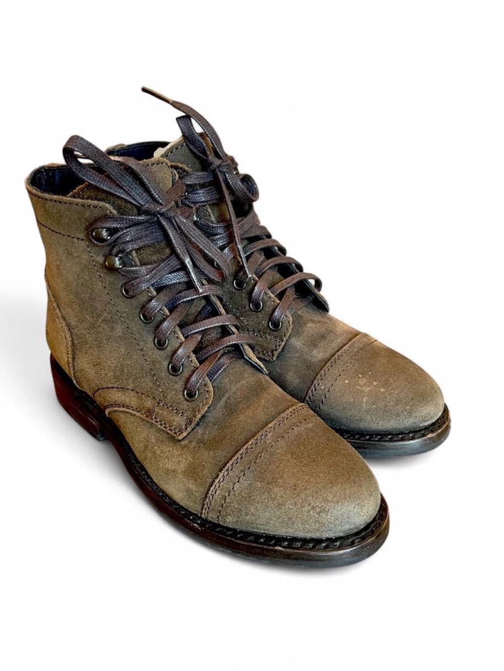 Thursday Boot Co Captain Womens 6 Brown Suede Cap Toe Lace Up Ankle Boots GYW